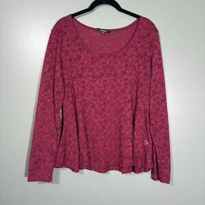 Ambiance Pink Lace Fairy Whimsygoth Flare Hem Top - Size 2XL - Women's Plus Size